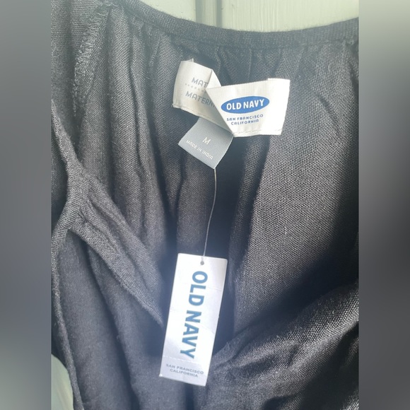 Womens ladies maternity medium black eyelet dress new old navy casual - Picture 2 of 5